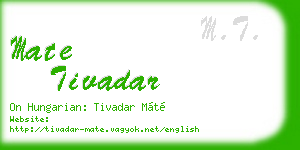 mate tivadar business card