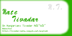 mate tivadar business card